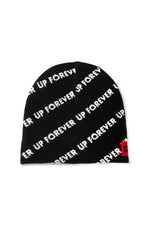 ALLOVER LOGO BEANIE IN BLACK/WHITE